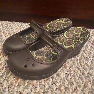 CROCS Women's Dark Brown Wedge Shoes